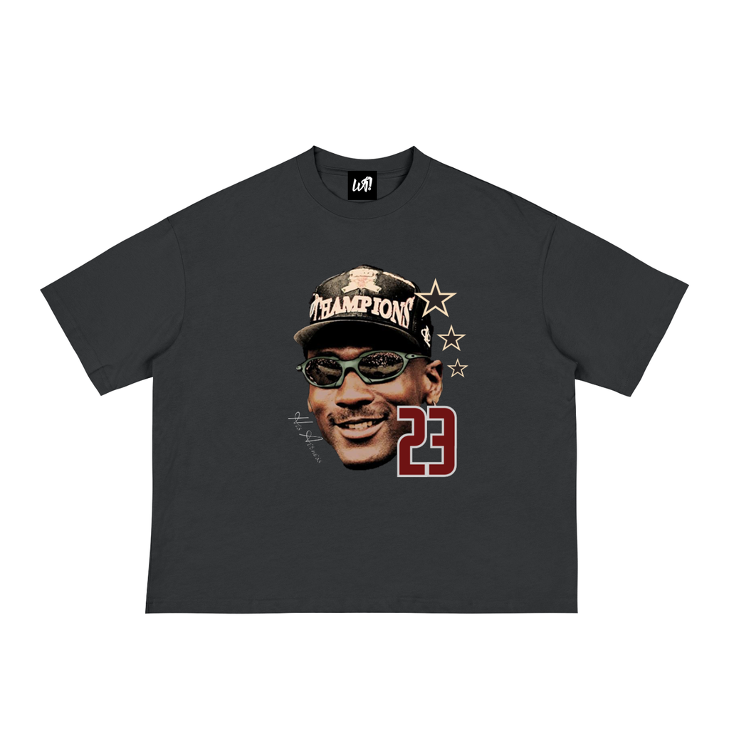 WAIT! Champ black oversized boxy graphic tee, product view